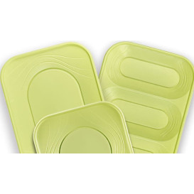 Talerz Plastikowe PP "X-Table" Kwadratowi Limonka 230mm (8 Sztuk)