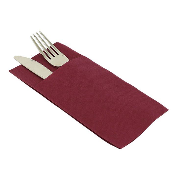 Pocket Fold Airlaid Napkins "Kanguro" Burgundy 40x40cm (480 Units) Pocket Fold Airlaid Napkins "Kanguro" Burgundy 40x40cm (480 Units)
