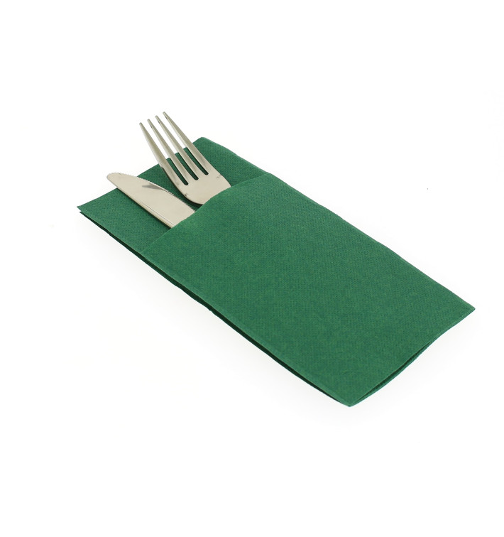 Pocket Fold Airlaid Napkins "Kanguro" Green 40x40cm (30 Units) Pocket Fold Airlaid Napkins "Kanguro" Green 40x40cm (30 Units)