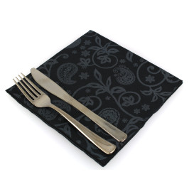 Airlaid Napkins "Cachemir" Black 40x40cm (50 Units)