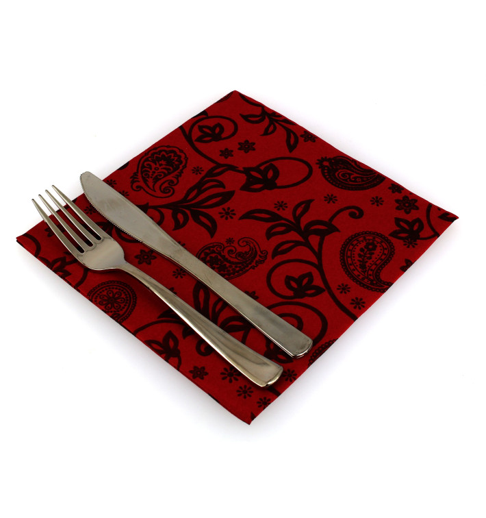 Airlaid Napkins "Cachemir" Burgundy 40x40cm (50 Units) 