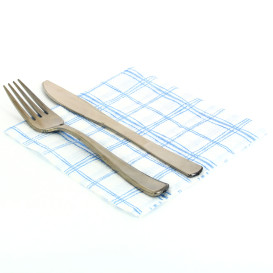 Serwetki Papierowe 33x33 i Kratkę Niebieski 1 Warstwowy (80 Sztuk)