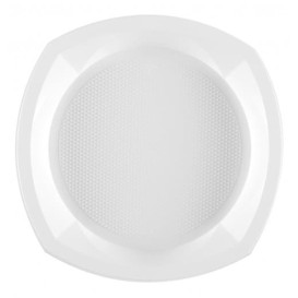Talerz Plastikowe PS Kwadratowi Białe 230x230mm 1C (1000 Sztuk)