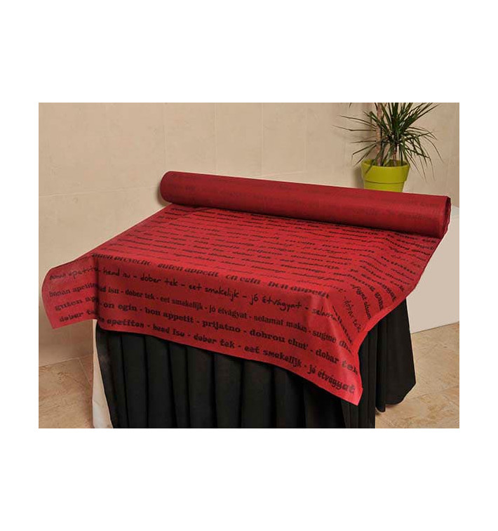 Obrus w Rolce Novotex Bordeaux "Smacznego" 1,2x50m P40cm (1 Sztuk) Obrus w Rolce Novotex Bordeaux "Smacznego" 1,2x50m P40cm (1 Sztuk)