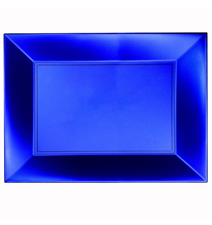 Tacki Plastikowe Niebieski Nice Pearl PP 345x230mm (60 Sztuk) Tacki Plastikowe Niebieski Nice Pearl PP 345x230mm (60 Sztuk)