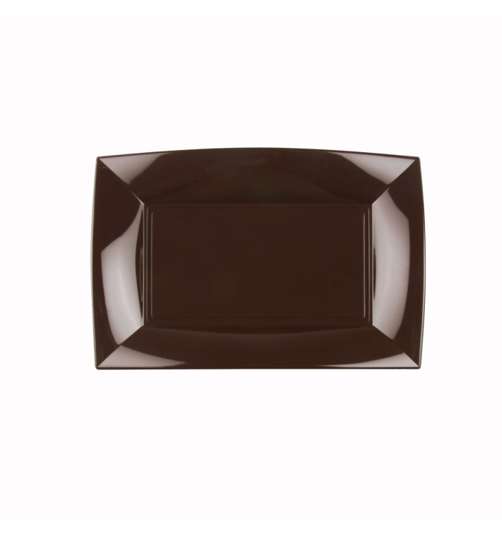 Tacki Plastikowe Brązowe Nice PP 280x190mm (12 Sztuk) Tacki Plastikowe Brązowe Nice PP 280x190mm (12 Sztuk)