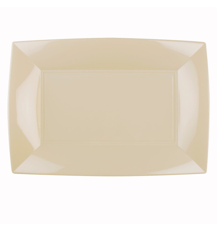 Tacki Plastikowe Kremowy Nice PP 345x230mm (6 Sztuk) Tacki Plastikowe Kremowy Nice PP 345x230mm (6 Sztuk)