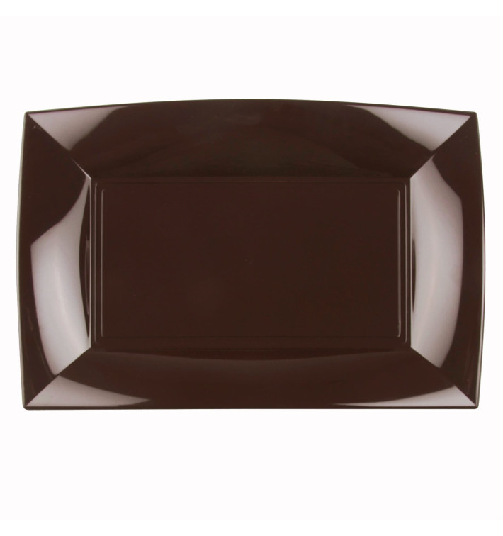 Tacki Plastikowe Brązowe Nice PP 345x230mm (60 Sztuk) Tacki Plastikowe Brązowe Nice PP 345x230mm (60 Sztuk)