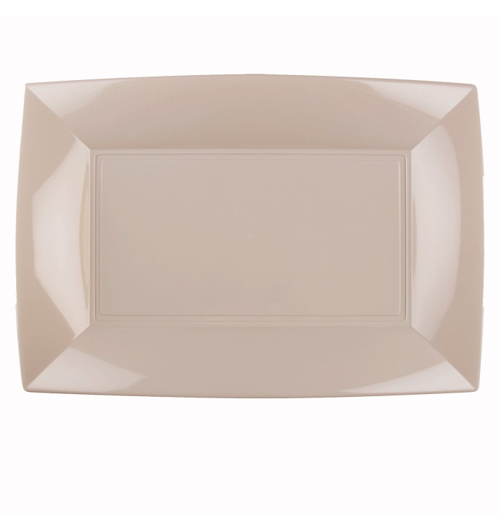 Tacki Plastikowe Beżowy Nice PP 345x230mm (60 Sztuk) Tacki Plastikowe Beżowy Nice PP 345x230mm (60 Sztuk)