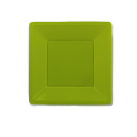 Talerz Plastikowe Płaski Kwadratowi Pistacja 170mm (5 Sztuk)