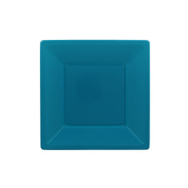Talerz Plastikowe Płaski Kwadratowi Turkusowe 170mm (25 Uds )