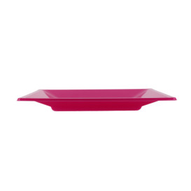 Talerz Plastikowe Płaski Kwadratowi Fuchsia 230mm (25 Sztuk)