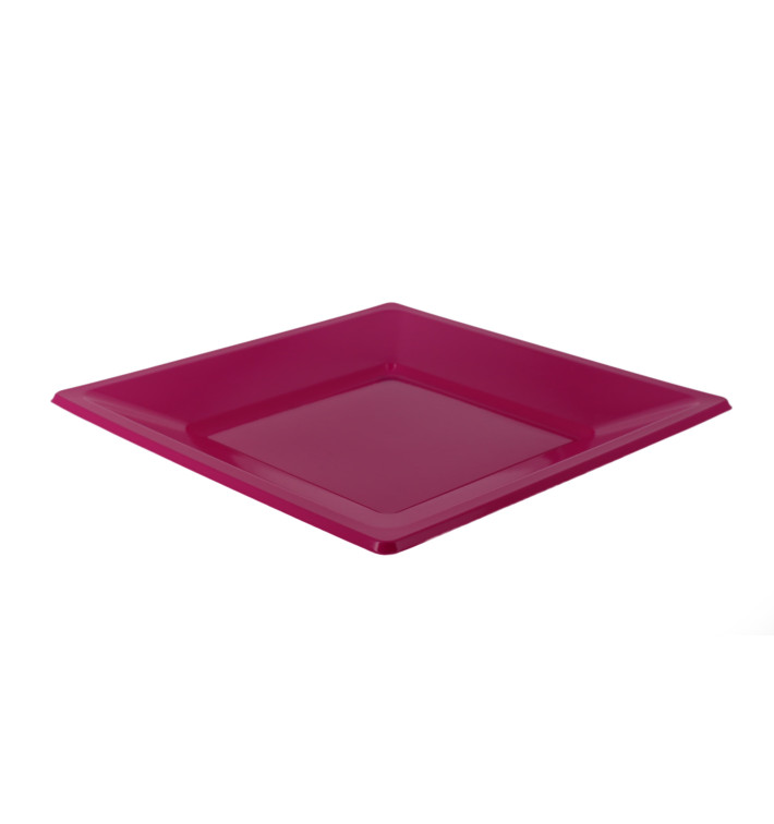 Talerz Plastikowe Płaski Kwadratowi Fuchsia 230mm (25 Sztuk) Talerz Plastikowe Płaski Kwadratowi Fuchsia 230mm (25 Sztuk)