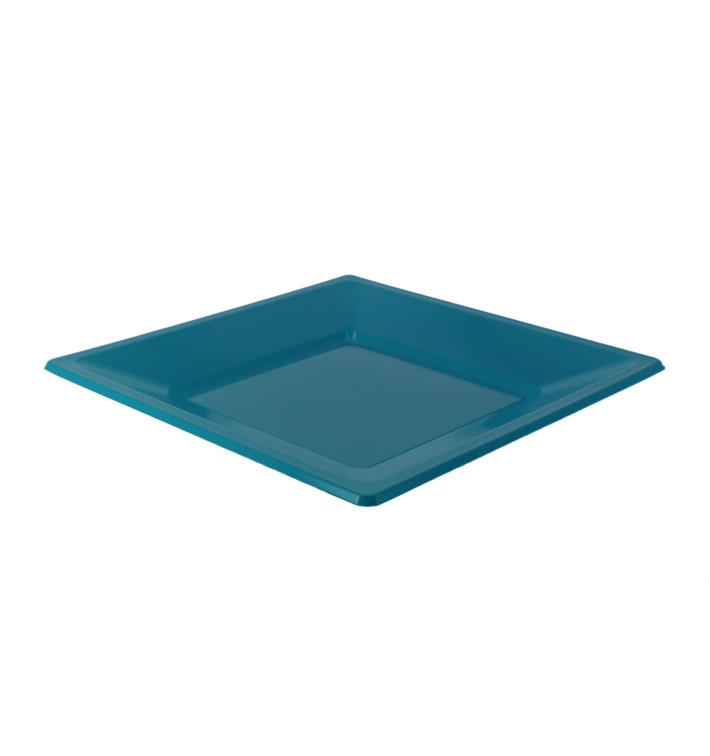 Talerz Plastikowe Płaski Kwadratowi Turkusowe 230mm (750 Sztuk) Talerz Plastikowe Płaski Kwadratowi Turkusowe 230mm (750 Sztuk)