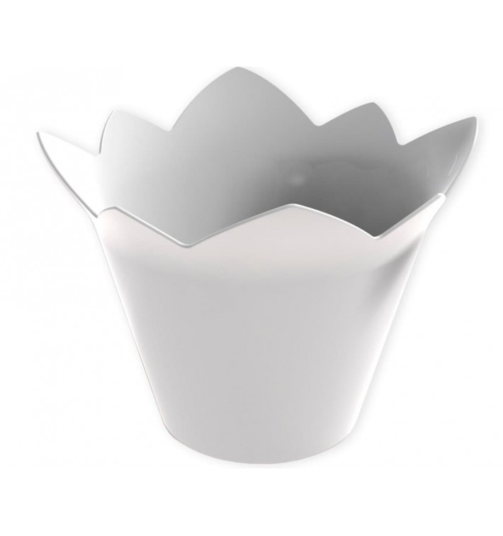 Tasting Plastic Bowl PS "Nenufar" White 70 ml (25 Units)