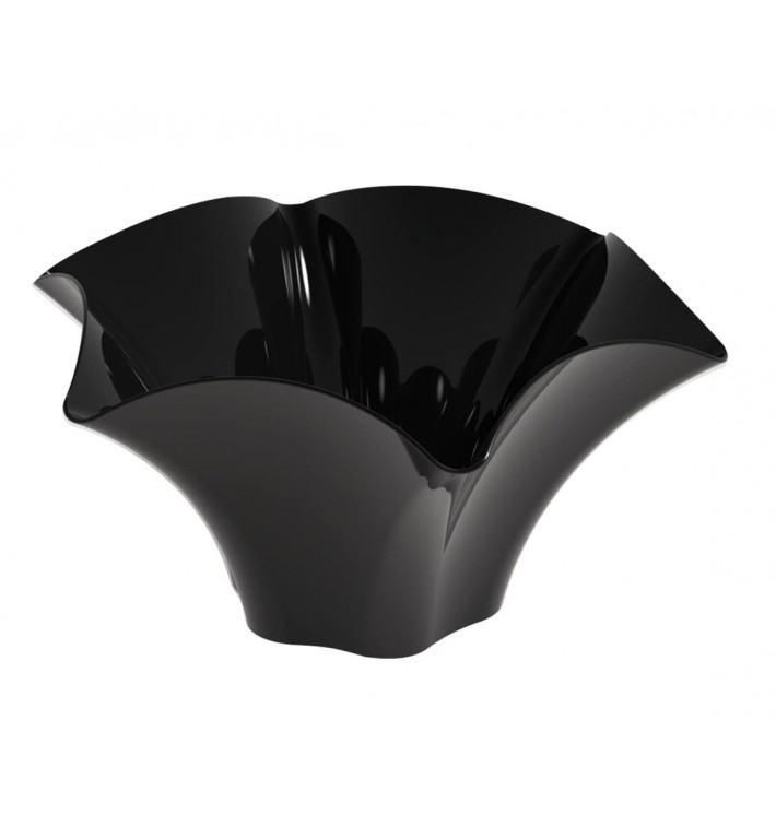 Tasting Plastic Bowl PS "Petunia" Black 70 ml (25 Units) 