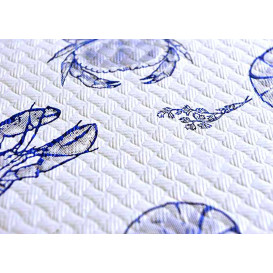 Obrus Papierowy Dekoracje 1x1m Białe "Owoce Morza" 37g (400 Sztuk)