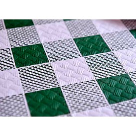 Pre-Cut Paper Tablecloth Green Checkers 40g 1x1m (400 Units) 