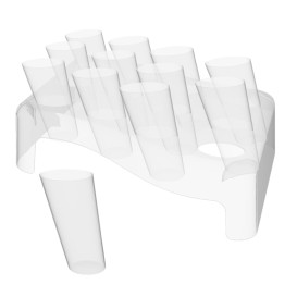 Plastic Serving Cones with Serving Cone Holder Clear 75ml 18x26cm (1 Sztuk)