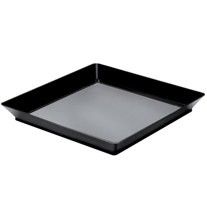 Tacki do Degustacji Medium Czarni 13x13 cm (12 Sztuk) Tacki do Degustacji Medium Czarni 13x13 cm (12 Sztuk)