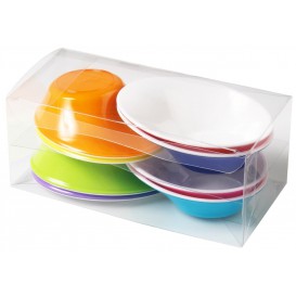 Plastic Bowl PS "Sodo" White and Multicolor 50 ml (8 Units)