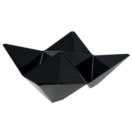 Tasting Plastic Bowl PS "Origami" Black 10,3x10,3cm (500 Units)