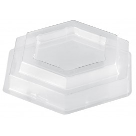 Plastic Lid PET for Tasting Plastic Bowl "Tulip" Dessert Clear 65 ml (25 Units)