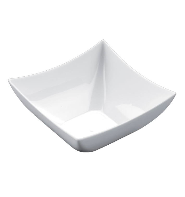 Tasting Plastic Bowl PS Square shape White 90 ml (500 Units)