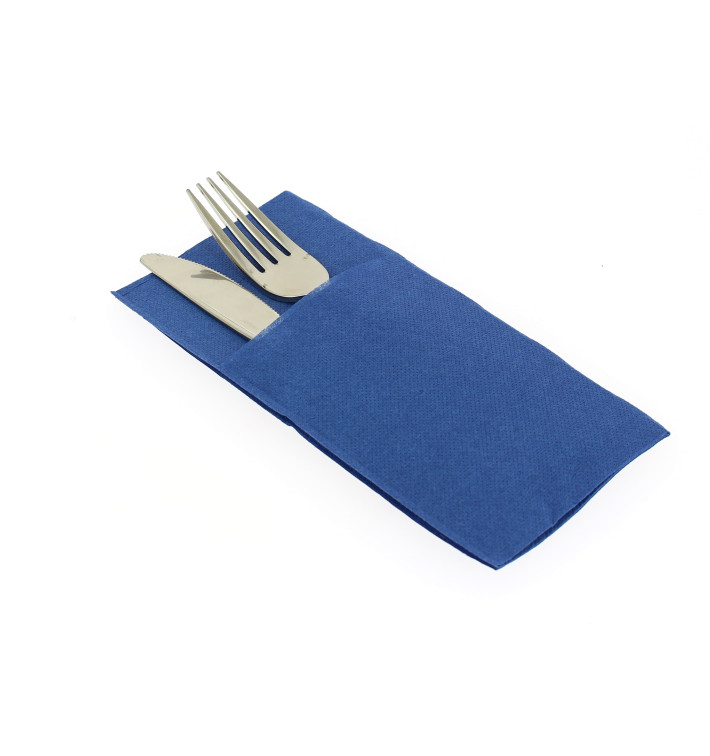Pocket Fold Paper Napkins Blue 40x40cm (960 Units) Pocket Fold Paper Napkins Blue 40x40cm (960 Units)