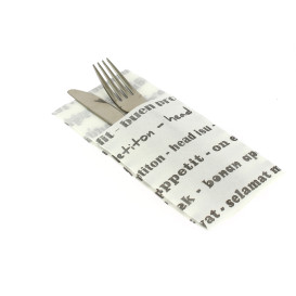 Pocket Fold Paper Napkins "Enjoy your meal" 40x40cm (30 Units) 