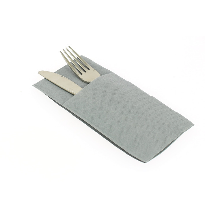 Pocket Fold Paper Napkins Grey 40x40cm (960 Units) Pocket Fold Paper Napkins Grey 40x40cm (960 Units)