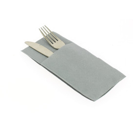 Pocket Fold Paper Napkins Grey 40x40cm (30 Units) 