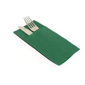 Pocket Fold Paper Napkins Green 40x40cm (30 Units) 