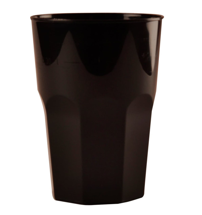 Kubki Plastikowe na Koktajl Czarni PP Ø84mm 350ml (20 Sztuk) Kubki Plastikowe na Koktajl Czarni PP Ø84mm 350ml (20 Sztuk)