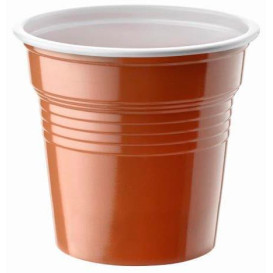 Kubki Plastikowe PS Dwukolorowy Brązowe 80ml Ø5,7cm (50 Sztuk)