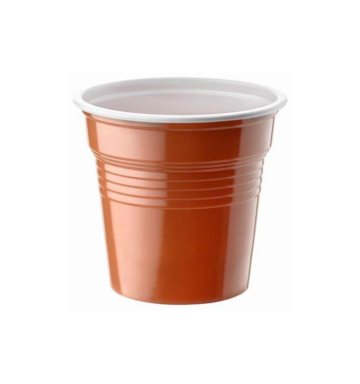 Kubki Plastikowe PS Dwukolorowy Brązowe 80ml Ø5,7cm (50 Sztuk) Kubki Plastikowe PS Dwukolorowy Brązowe 80ml Ø5,7cm (50 Sztuk)