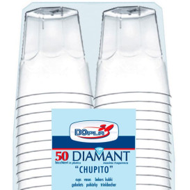 Kubki Plastikowe "Diament" PS Szkło 50ml (50 Sztuk)