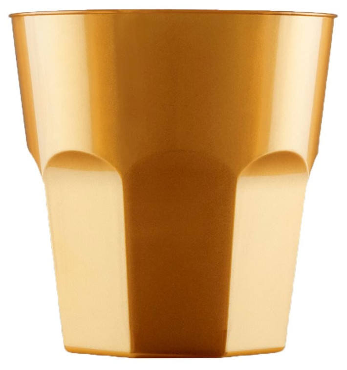 Kubki Plastikowe na Koktajl Złote PS Ø73mm 220ml (50 Sztuk) Kubki Plastikowe na Koktajl Złote PS Ø73mm 220ml (50 Sztuk)