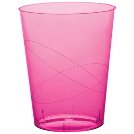 Kubki Plastikowe Księżyc Fuchsia Przezroczyste PS 350ml (20 Sztuk)