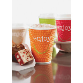 Kubki Papierowe 12 Oz/360ml "Enjoy" Ø9,0cm (34 Sztuk)