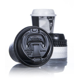 Pokrywka Podwójna Plomba Plastikowe PS Czarni Ø9,4cm (100 Sztuk)