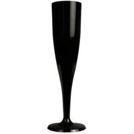 Kieliszki Plastikowe do Wina Musującego Czarni 115ml 1P (6 Sztuk)