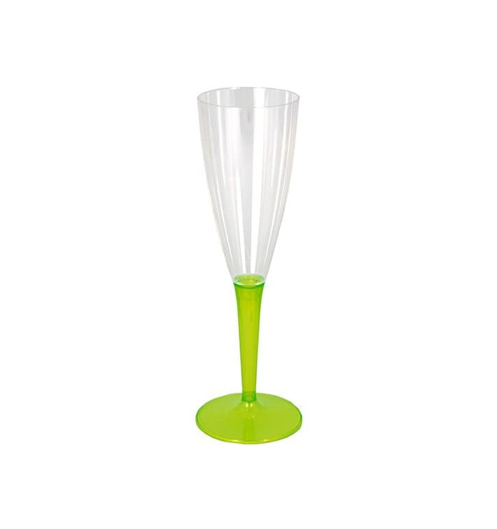 Kieliszki Plastikowe do Wina Musującego na Podstawie Zielone 100ml (6 Sztuk) Kieliszki Plastikowe do Wina Musującego na Podstawie Zielone 100ml (6 Sztuk)
