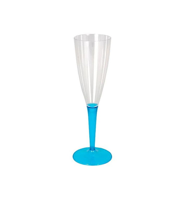 Kieliszki Plastikowe do Wina Musującego na Podstawie Turkusowe 100ml (6 Sztuk) Kieliszki Plastikowe do Wina Musującego na Podstawie Turkusowe 100ml (6 Sztuk)