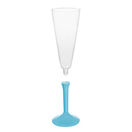 Kieliszki Plastikowe do Wina Musującego na Podstawie Turkusowe 160ml 2P (200 Sztuk)