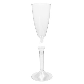 Kieliszki Plastikowe do Wina Musującego na Podstawie Przezroczyste 120ml 2P (200 Sztuk)