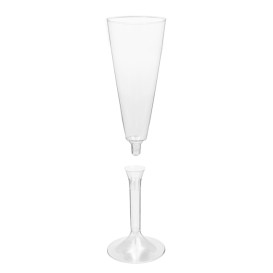 Kieliszki Plastikowe do Wina Musującego na Podstawie Przezroczyste 160ml 2P (20 Sztuk)