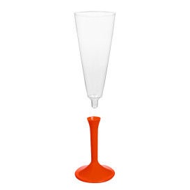 Kieliszki Plastikowe do Wina Musującego na Podstawie Czerwerne 160ml 2P (20 Sztuk)