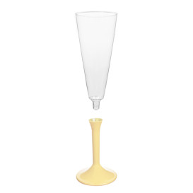 Kieliszki Plastikowe do Wina Musującego na Podstawie Kremowy 160ml 2P (200 Sztuk)
