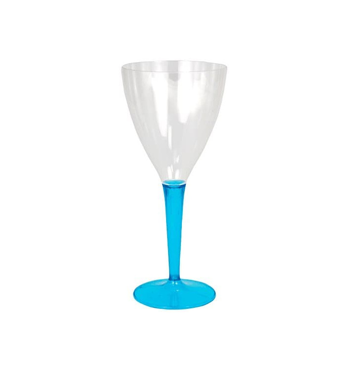 Kieliszki Plastikowe Wino na Podstawie Turkusowe 130ml (60 Sztuk) Kieliszki Plastikowe Wino na Podstawie Turkusowe 130ml (60 Sztuk)